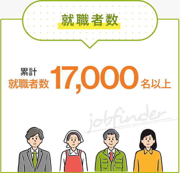 就職者数 累計17,000名以上